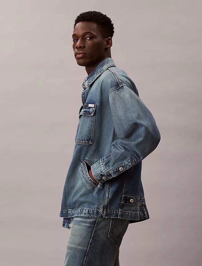 Denim-rento kenttätakki Denim-rento kenttätakki