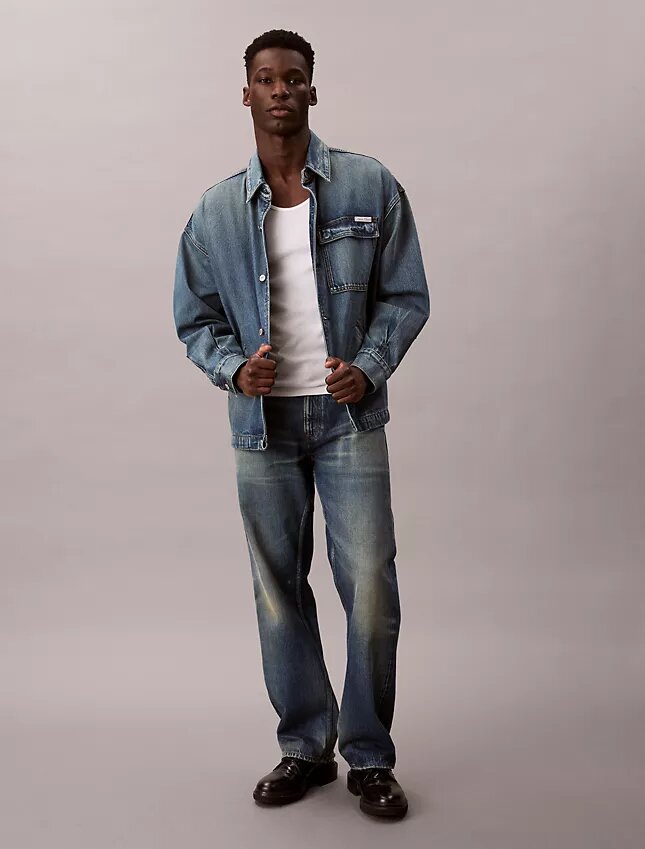 Denim-rento kenttätakki Denim-rento kenttätakki