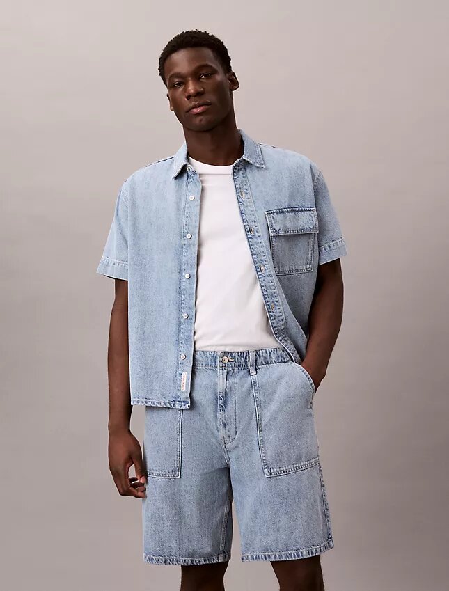 Denim-työshortsit Denim-työshortsit