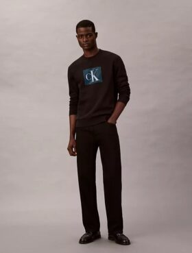 Fleece-kerrostettu Monogram-kuviollinen collegepaita