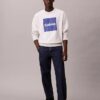 Fleece-logolla varustettu rento collegepaita Fleece-logolla varustettu rento collegepaita