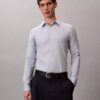 Geometrinen jacquard-kuvioinen slim-fit-paita napit edessä Geometrinen jacquard-kuvioinen slim-fit-paita napit edessä