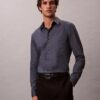 Geometrinen jacquard-kuvioinen slim-fit-paita napit edessä Geometrinen jacquard-kuvioinen slim-fit-paita napit edessä