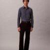 Geometrinen jacquard-kuvioinen slim-fit-paita napit edessä Geometrinen jacquard-kuvioinen slim-fit-paita napit edessä