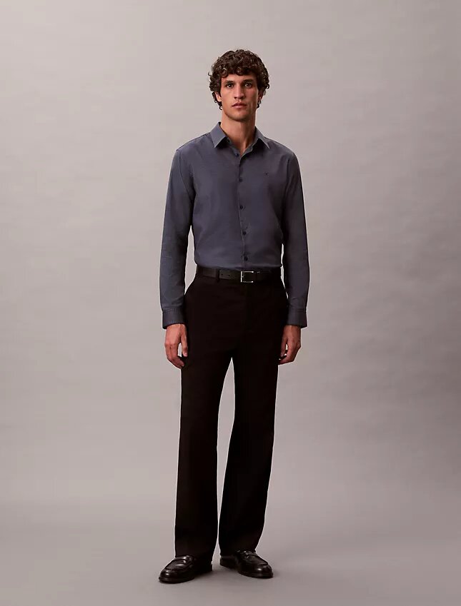 Geometrinen jacquard-kuvioinen slim-fit-paita napit edessä Geometrinen jacquard-kuvioinen slim-fit-paita napit edessä
