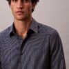 Geometrinen jacquard-kuvioinen slim-fit-paita napit edessä Geometrinen jacquard-kuvioinen slim-fit-paita napit edessä