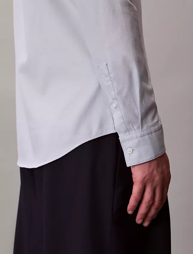 Geometrinen jacquard-kuvioinen slim-fit-paita napit edessä Geometrinen jacquard-kuvioinen slim-fit-paita napit edessä
