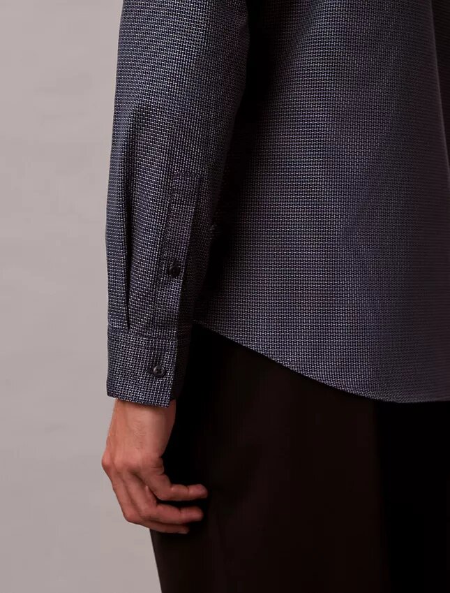 Geometrinen jacquard-kuvioinen slim-fit-paita napit edessä Geometrinen jacquard-kuvioinen slim-fit-paita napit edessä