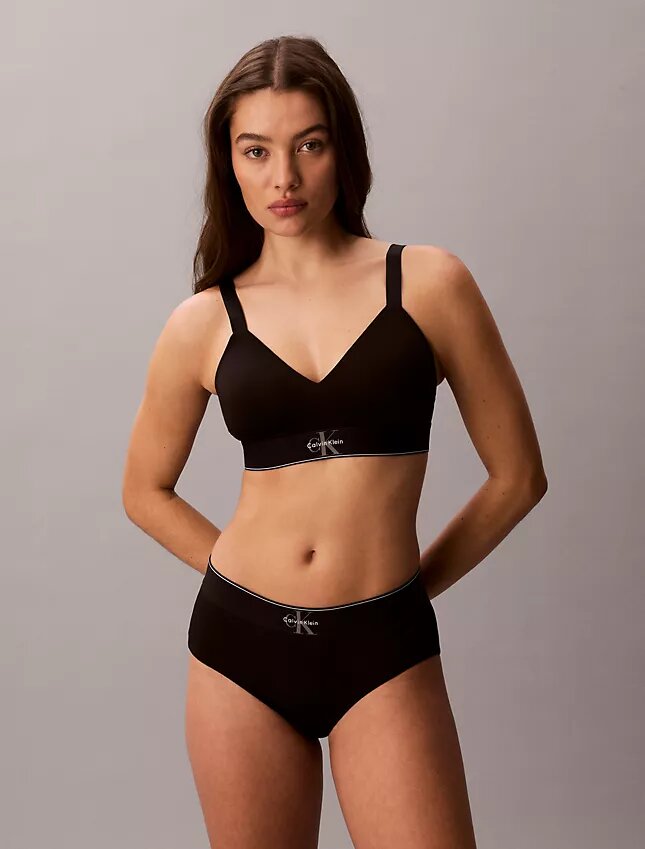 Graafinen Monogram-kuvioinen Microfiber-joustava Bralette kevyesti vuorattu Graafinen Monogram-kuvioinen Microfiber-joustava Bralette kevyesti vuorattu