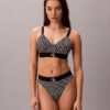 Graafinen Monogram-kuvioinen Microfiber-joustava Bralette kevyesti vuorattu Graafinen Monogram-kuvioinen Microfiber-joustava Bralette kevyesti vuorattu