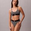 Graafinen Monogram-Microfiber-stretch-korkeavyötäröinen Bikini-alushousu