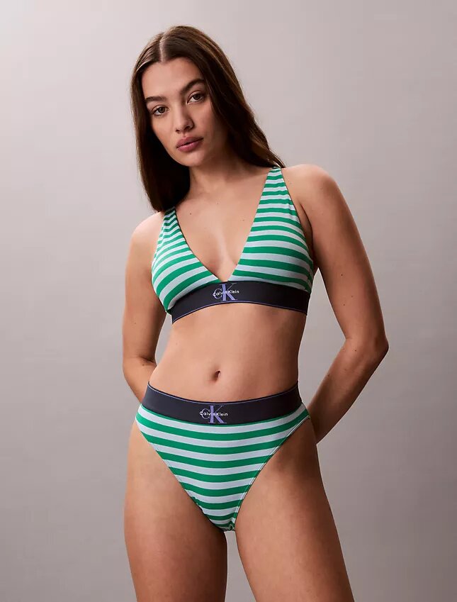 Graafinen Monogram-Microfiber-stretch-korkeavyötäröinen Bikini-alushousu Graafinen Monogram-Microfiber-stretch-korkeavyötäröinen Bikini-alushousu