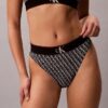 Graafinen Monogram-Microfiber-stretch-korkeavyötäröinen Bikini-alushousu