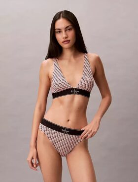 Graafinen Monogram-Microfiber-stretch-korkeavyötäröinen Bikini-alushousu Graafinen Monogram-Microfiber-stretch-korkeavyötäröinen Bikini-alushousu