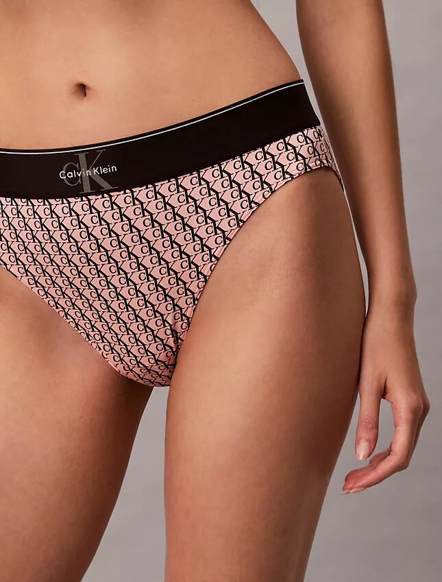 Graafinen Monogram-Microfiber-stretch-korkeavyötäröinen Bikini-alushousu Graafinen Monogram-Microfiber-stretch-korkeavyötäröinen Bikini-alushousu