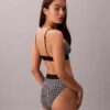 Graafinen Monogram-Microfiber-stretch-korkeavyötäröinen Bikini-alushousu