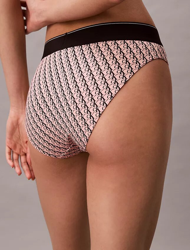Graafinen Monogram-Microfiber-stretch-korkeavyötäröinen Bikini-alushousu Graafinen Monogram-Microfiber-stretch-korkeavyötäröinen Bikini-alushousu