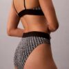 Graafinen Monogram-Microfiber-stretch-korkeavyötäröinen Bikini-alushousu