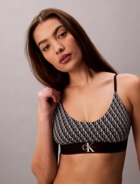 Graafinen monogrammi, Microfiber, joustava, Unlined Bralette Graafinen monogrammi, Microfiber, joustava, Unlined Bralette