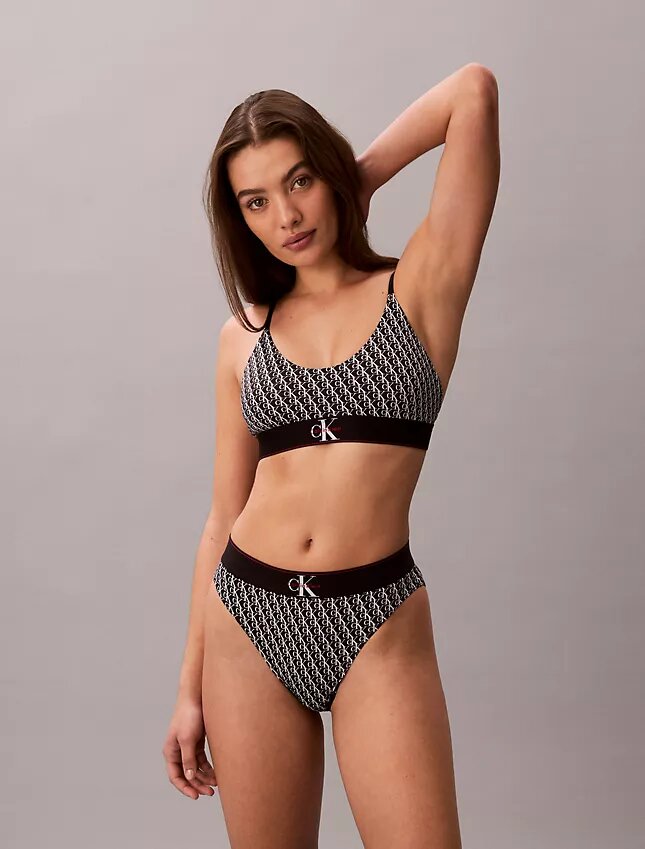 Graafinen monogrammi, Microfiber, joustava, Unlined Bralette Graafinen monogrammi, Microfiber, joustava, Unlined Bralette