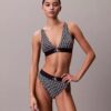 Graafinen monogrammi-Microfiber-kuituinen joustava, kevyesti vuorattu kolmiomallinen Bralette Graafinen monogrammi-Microfiber-kuituinen joustava, kevyesti vuorattu kolmiomallinen Bralette