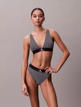 Graafinen monogrammi-Microfiber-kuituinen joustava, kevyesti vuorattu kolmiomallinen Bralette Graafinen monogrammi-Microfiber-kuituinen joustava, kevyesti vuorattu kolmiomallinen Bralette