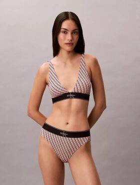 Graafinen monogrammi-Microfiber-kuituinen joustava, kevyesti vuorattu kolmiomallinen Bralette Graafinen monogrammi-Microfiber-kuituinen joustava, kevyesti vuorattu kolmiomallinen Bralette