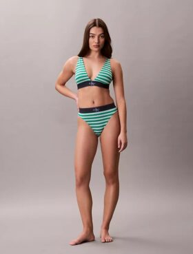 Graafinen monogrammi-Microfiber-kuituinen joustava, kevyesti vuorattu kolmiomallinen Bralette Graafinen monogrammi-Microfiber-kuituinen joustava, kevyesti vuorattu kolmiomallinen Bralette
