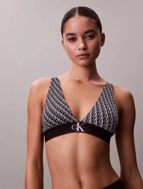 Graafinen monogrammi-Microfiber-kuituinen joustava, kevyesti vuorattu kolmiomallinen Bralette Graafinen monogrammi-Microfiber-kuituinen joustava, kevyesti vuorattu kolmiomallinen Bralette