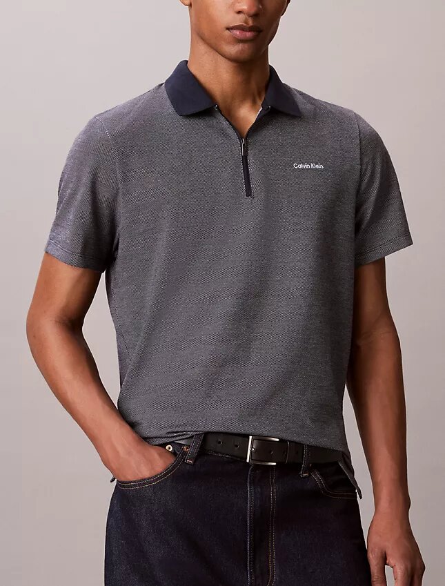 Herringbone-veto-aukkoinen polopaita Herringbone-veto-aukkoinen polopaita