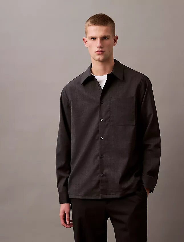 Houndstooth-flanellinen klassinen napituspaita Houndstooth-flanellinen klassinen napituspaita