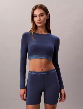 Icon-puuvilla-Modal, kevyesti vuorattu pitkähihainen t-paita-Bralette