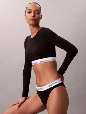 Icon-puuvilla-Modal, kevyesti vuorattu pitkähihainen t-paita-Bralette