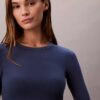 Icon-puuvilla-Modal, kevyesti vuorattu pitkähihainen t-paita-Bralette