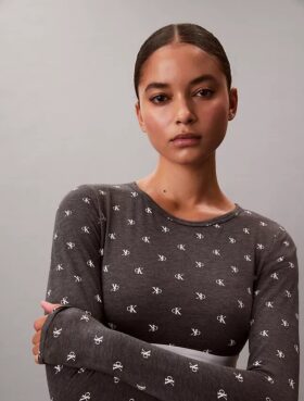 Icon-puuvilla-Modal, kevyesti vuorattu pitkähihainen t-paita-Bralette