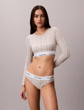 Icon-puuvilla-Modal, kevyesti vuorattu pitkähihainen t-paita-Bralette