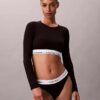 Icon-puuvilla-Modal, kevyesti vuorattu pitkähihainen t-paita-Bralette
