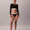 Icon-puuvilla-Modal, kevyesti vuorattu pitkähihainen t-paita-Bralette