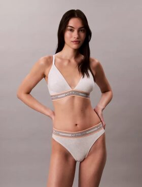 Icon-puuvilla-Modal-raidallinen, kevyesti vuorattu kolmiomallinen Bralette