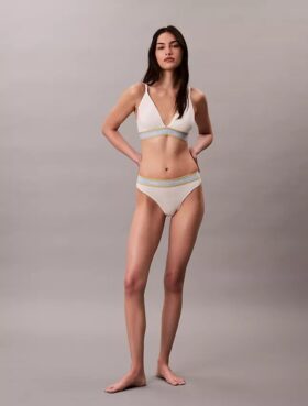 Icon-puuvilla-Modal-raidallinen, kevyesti vuorattu kolmiomallinen Bralette