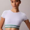 Icon-puuvilla-Modal-raidallinen, kevyesti vuorattu T-paita-Bralette