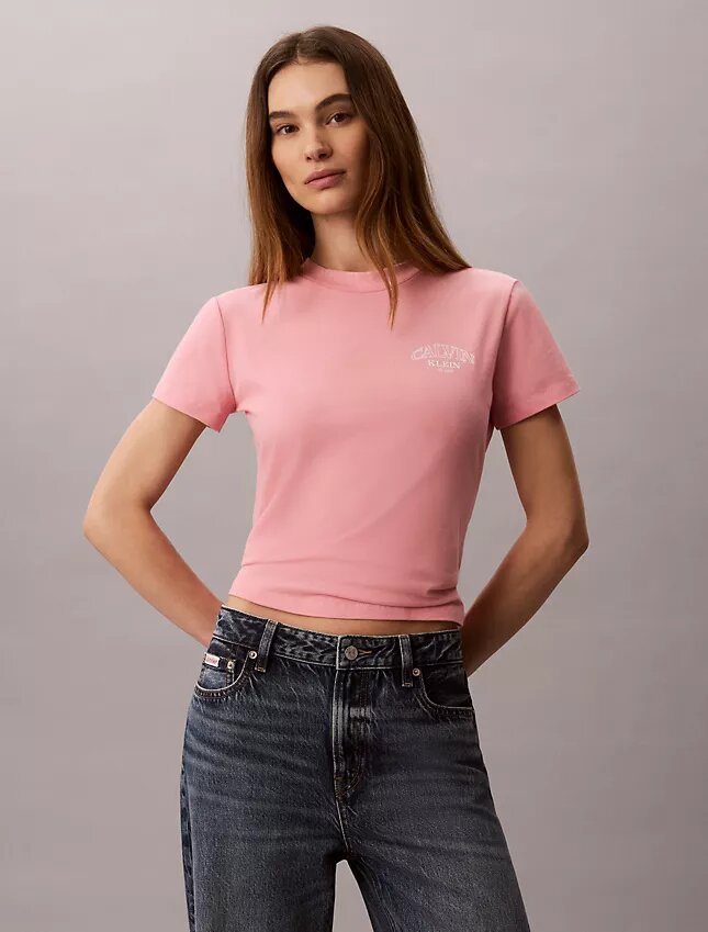 Kaareva logokuviollinen slim-fit-paita Kaareva logokuviollinen slim-fit-paita
