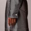 Kiiltävä denim-bomber-takki Kiiltävä denim-bomber-takki