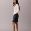 Käännetty helma A-linjaiset Denim-shortsit Käännetty helma A-linjaiset Denim-shortsit