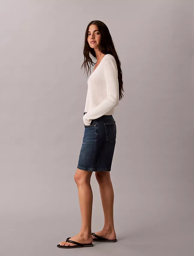 Käännetty helma A-linjaiset Denim-shortsit Käännetty helma A-linjaiset Denim-shortsit