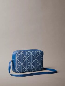 Koko pinnan kattava logomerkki Denim-kameralaukku