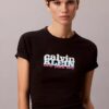 Kontrastivärinen logopainettu slim-T-paita Kontrastivärinen logopainettu slim-T-paita