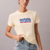 Kontrastivärinen logopainettu slim-T-paita Kontrastivärinen logopainettu slim-T-paita