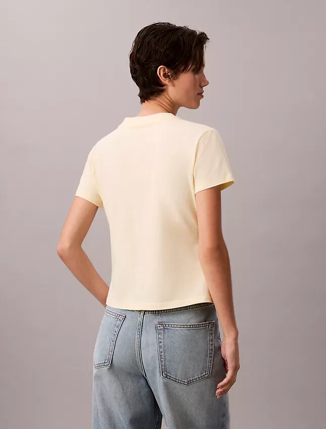 Kontrastivärinen logopainettu slim-T-paita Kontrastivärinen logopainettu slim-T-paita