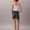 Korkeavyötäröiset midi-Denim-shortsit Korkeavyötäröiset midi-Denim-shortsit
